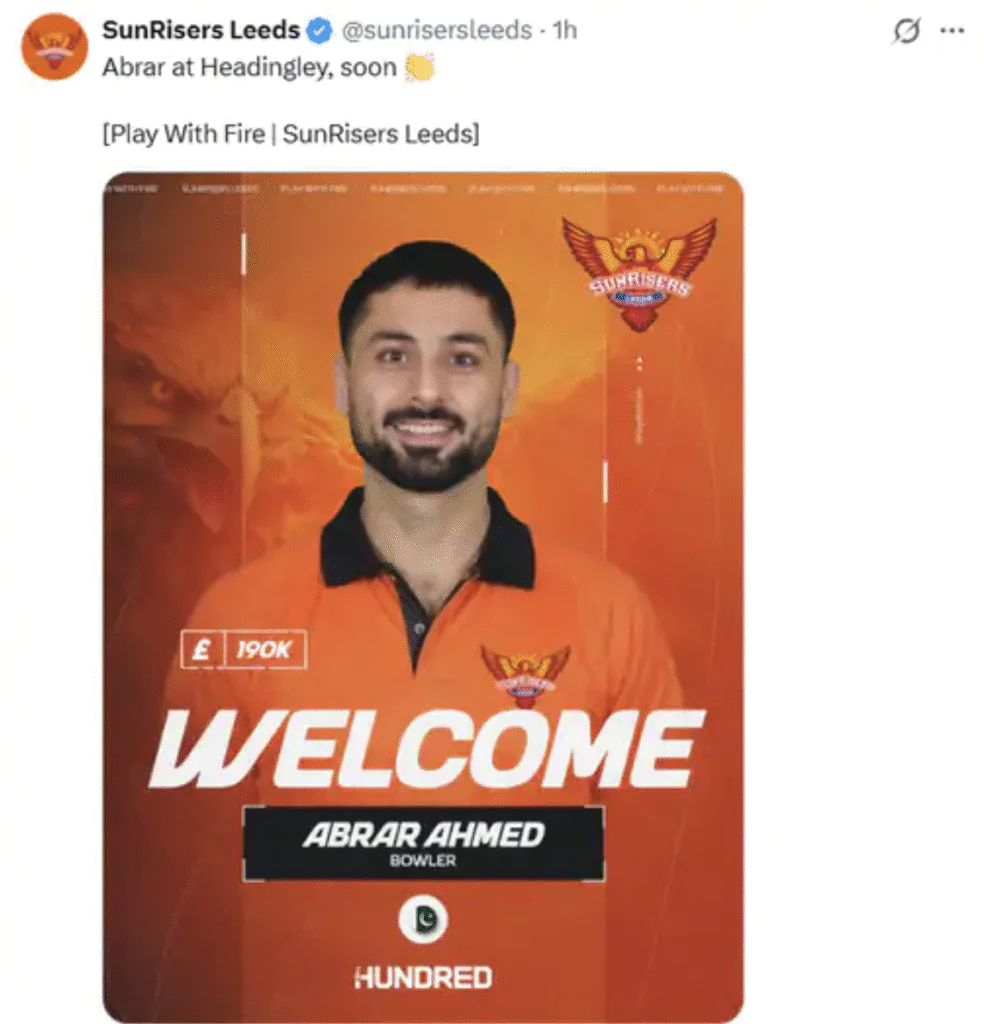 Kavya Maran Bought Pakistani Cricketer? | Abrar Ahmed Joins Sunrisers Leeds | Big Controversy